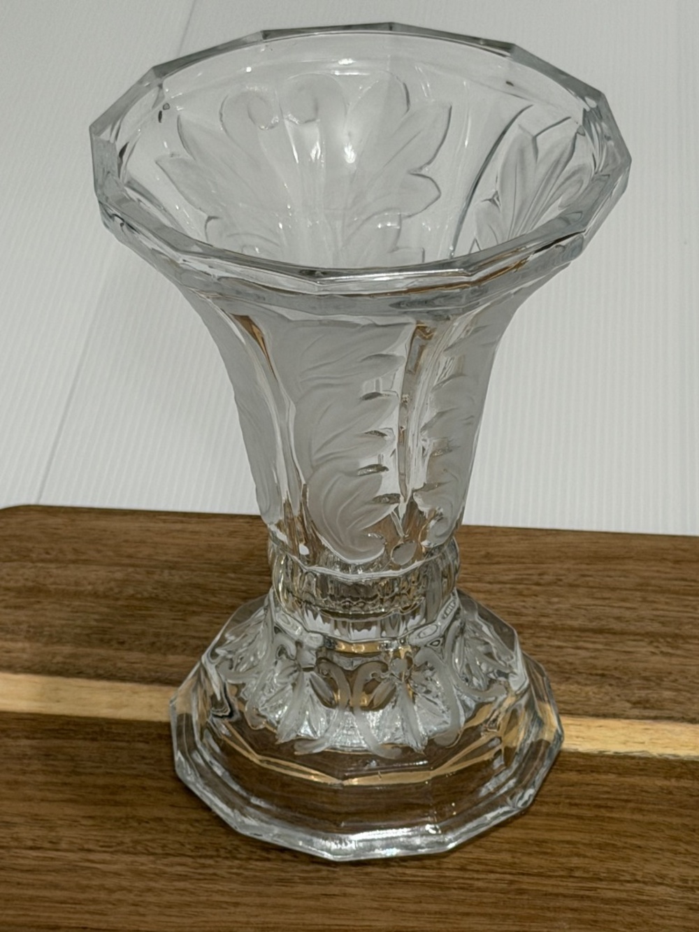 Vintage Fifth Avenue Crystal 8" Reversible Vase & Candle Holder - Frosted Estate
